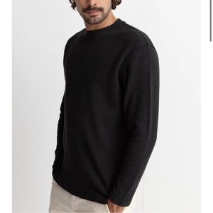 Rhythm. Classic Waffle Knit Vintage Black Long Sleeve Beachy Casual X-Large